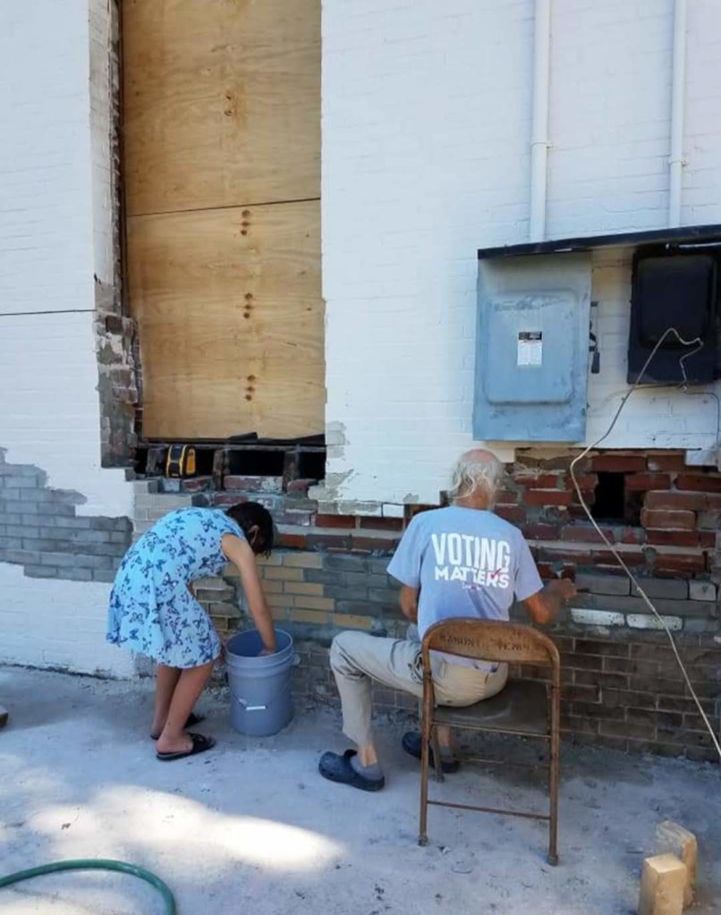 Restoration work on 1908 Masonic Lodge
