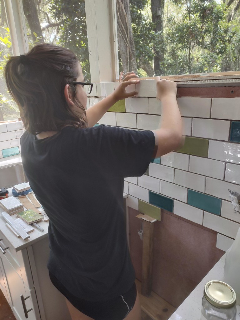 Tilework in outdoor kitchen