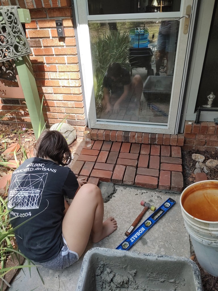 Building brick front step