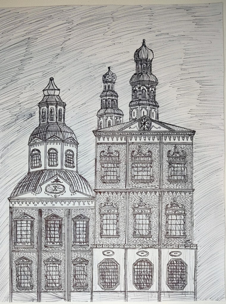 Stroganov Sobor, 2026, ink on paper